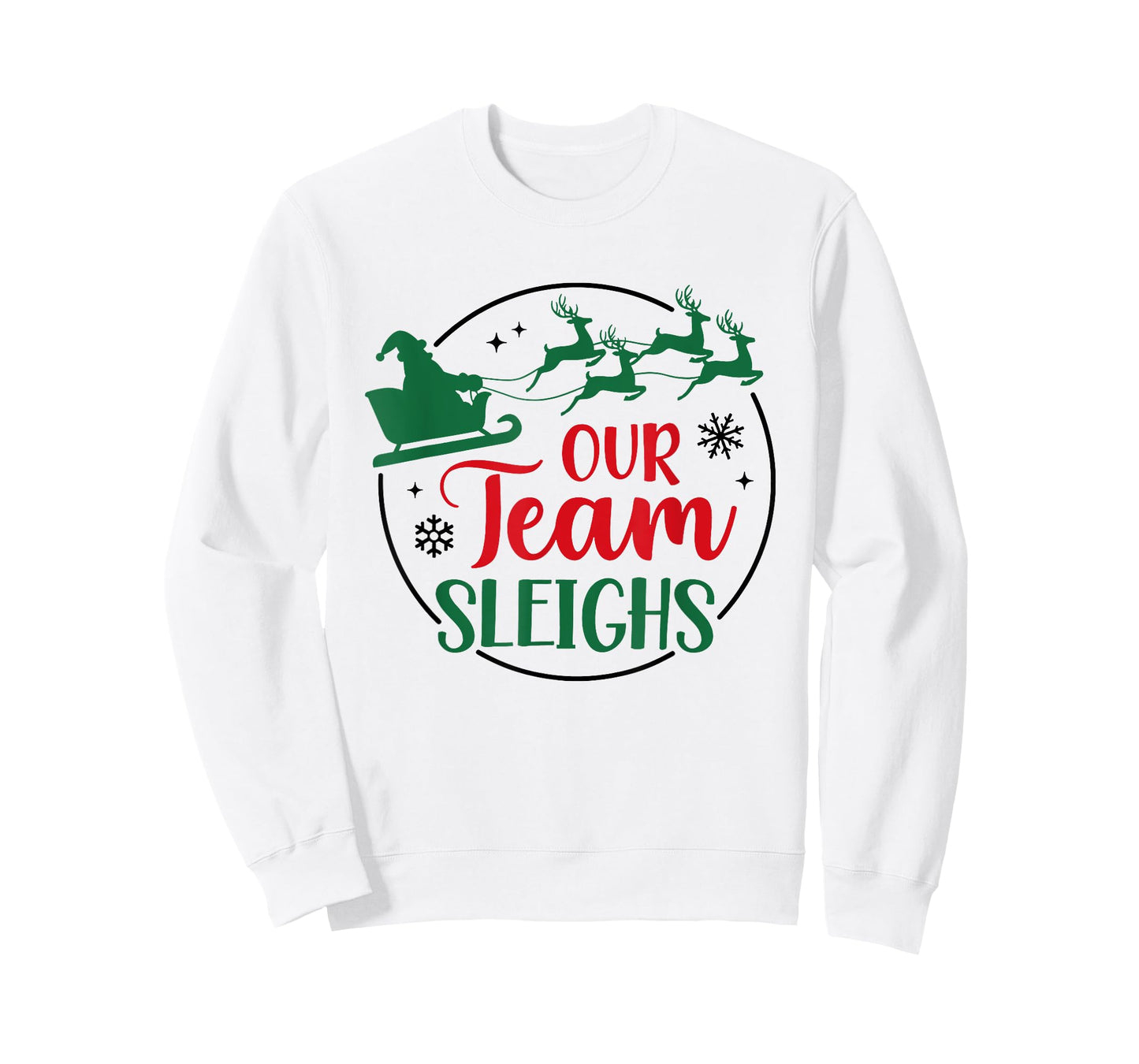Our Team Sleighs Santa Christmas Office Staff Outfit Pajama T-Shirt