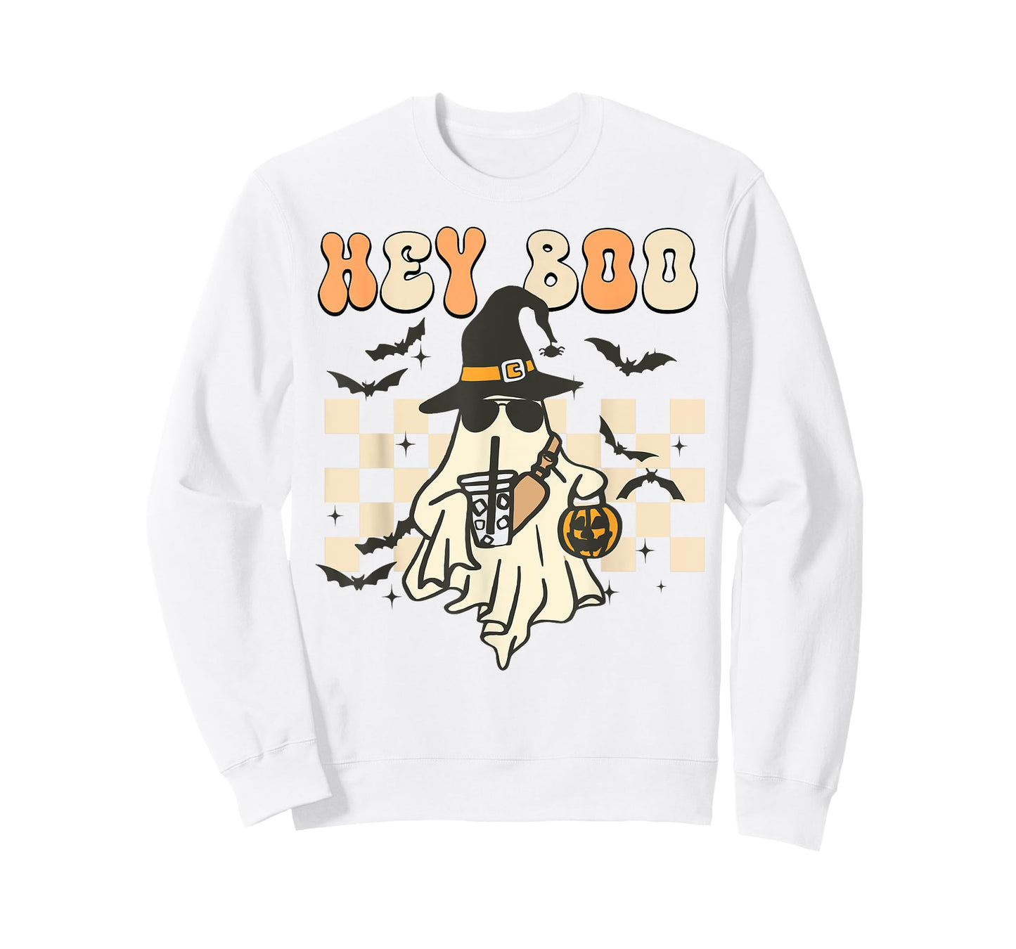 Funny Hey-Boo Shirt Toddler Boy Men Halloween Ghost Coffee T-Shirt