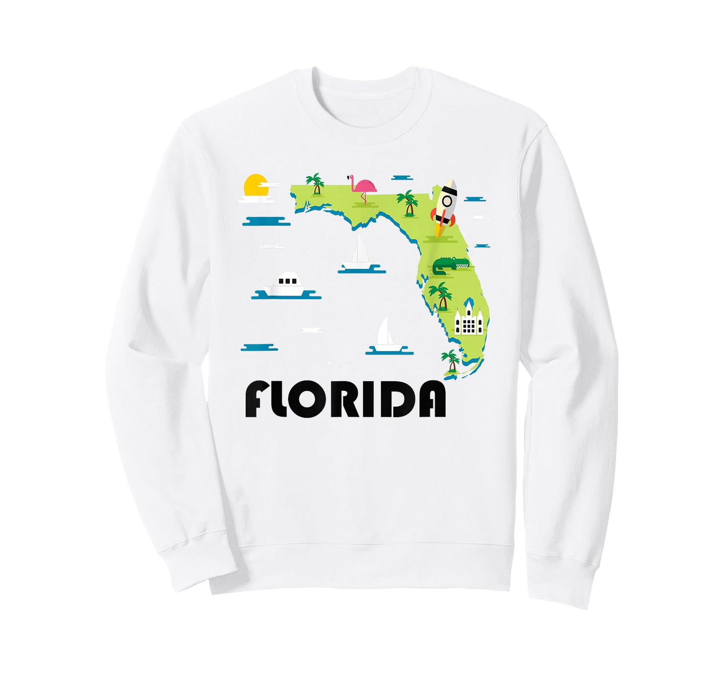 Florida State Home T-shirt Vintage Map Tourist Tee Shirt T-Shirt