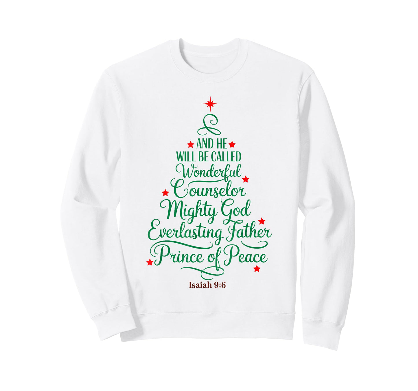 He Will Be Called Wonderful Counselor Mighty Christmas Tree T-Shirt