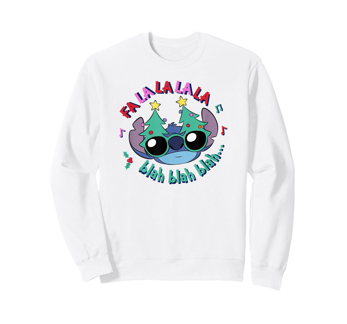 Disney Lilo & Stitch Christmas Fa La Blah Big Face T-Shirt