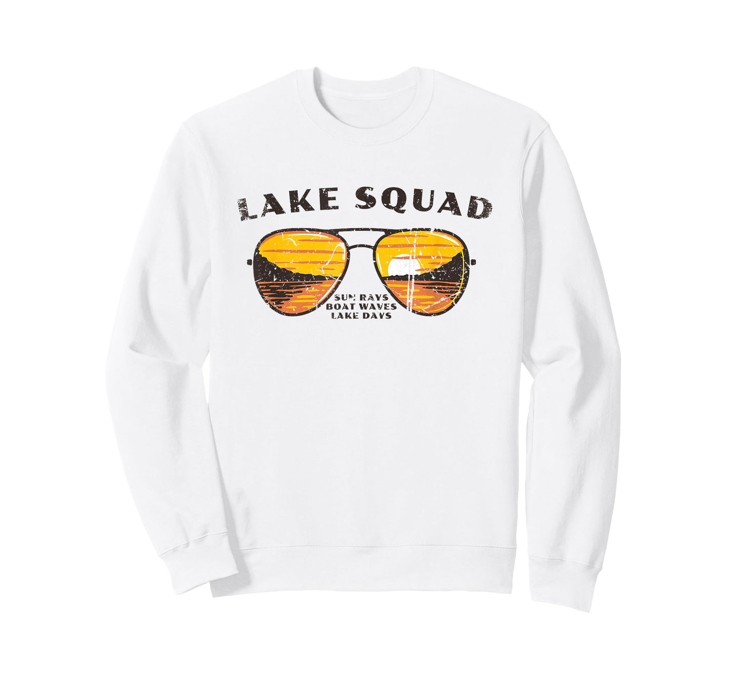 Lake Squad Matching Group Sunset Scene Sunglasses T-Shirt