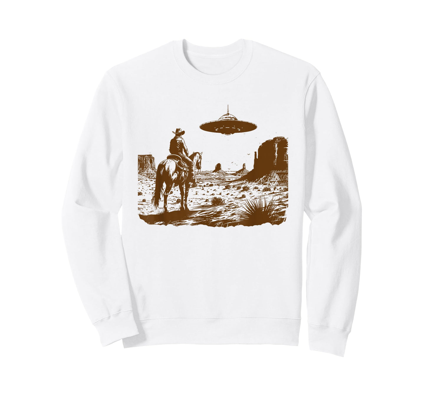 UFO Western Vintage Cowboy Rodeo Flying Saucer Alien Cowgirl T-Shirt