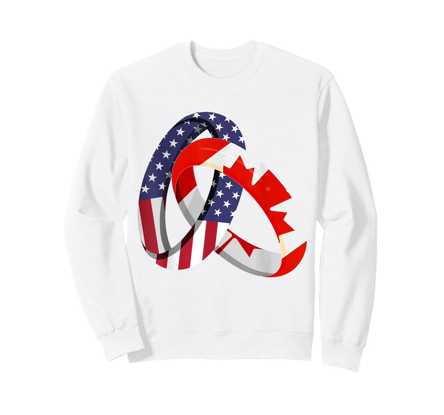 Canadian American Ring Heritage Month Patriot Flags T-Shirt