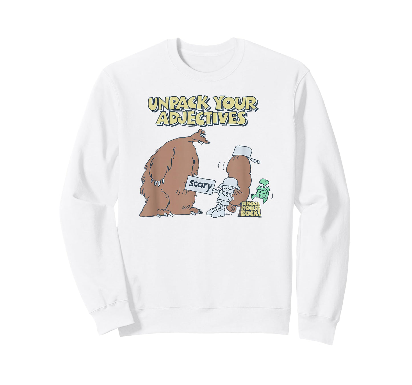 Schoolhouse Rock Unpack Your Adjectives Scary Bear TV Show T-Shirt