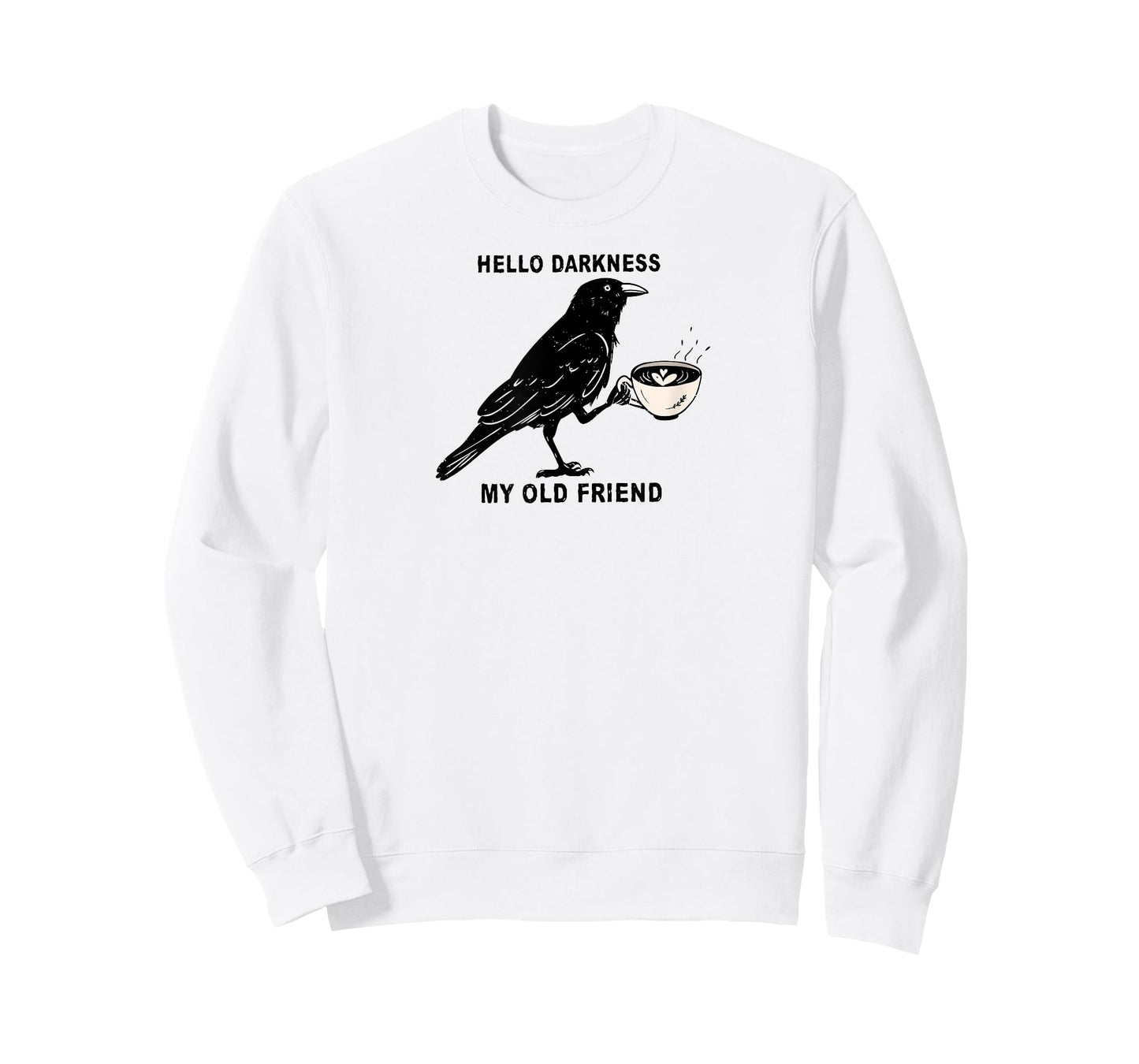 Hello Darkness My Old Friend Crow Coffee Halloween Spooky T-Shirt