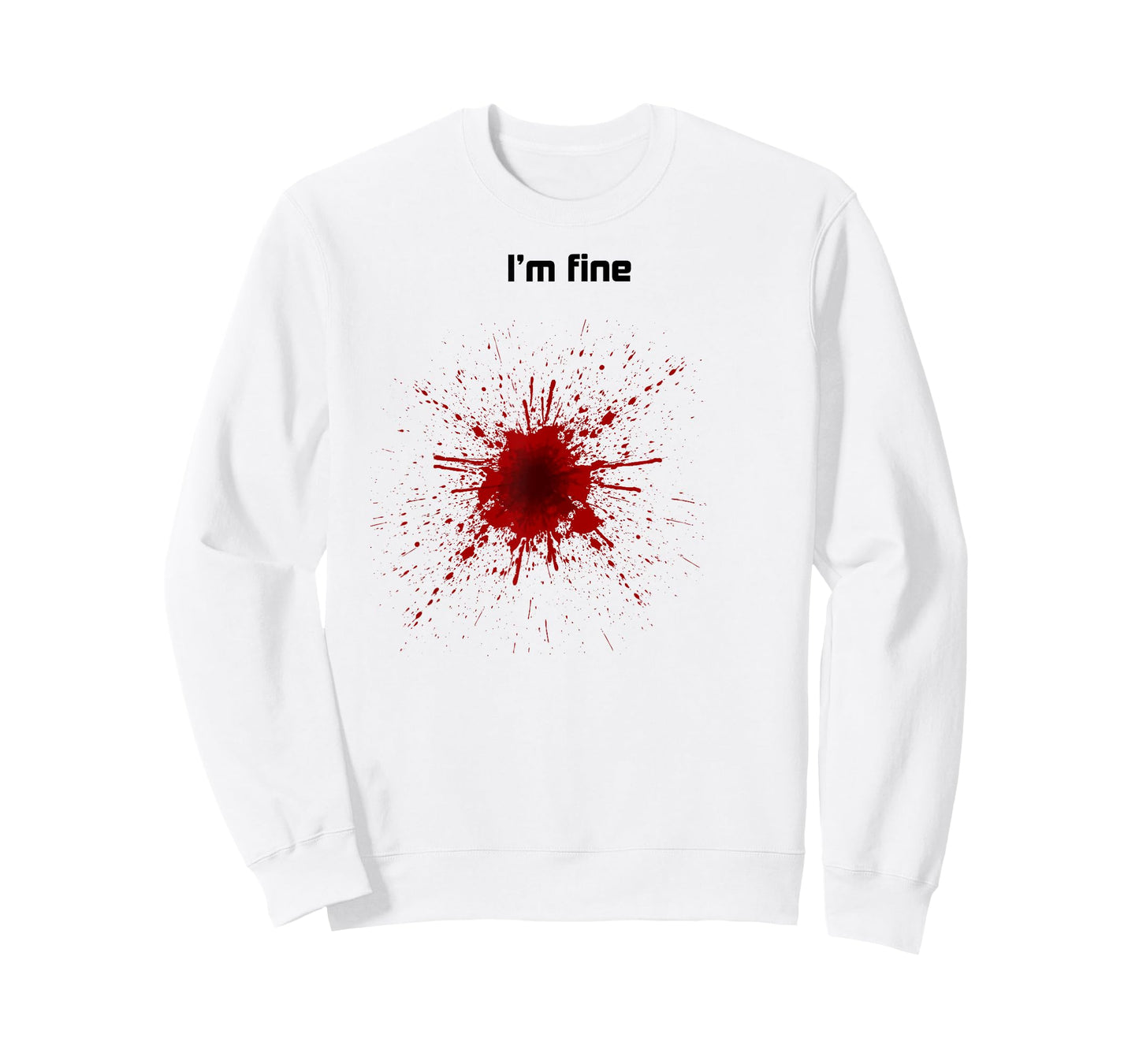 Bullet Hole T-shirt, I'm Fine, Blood Splatter, Zany Brainy T-Shirt