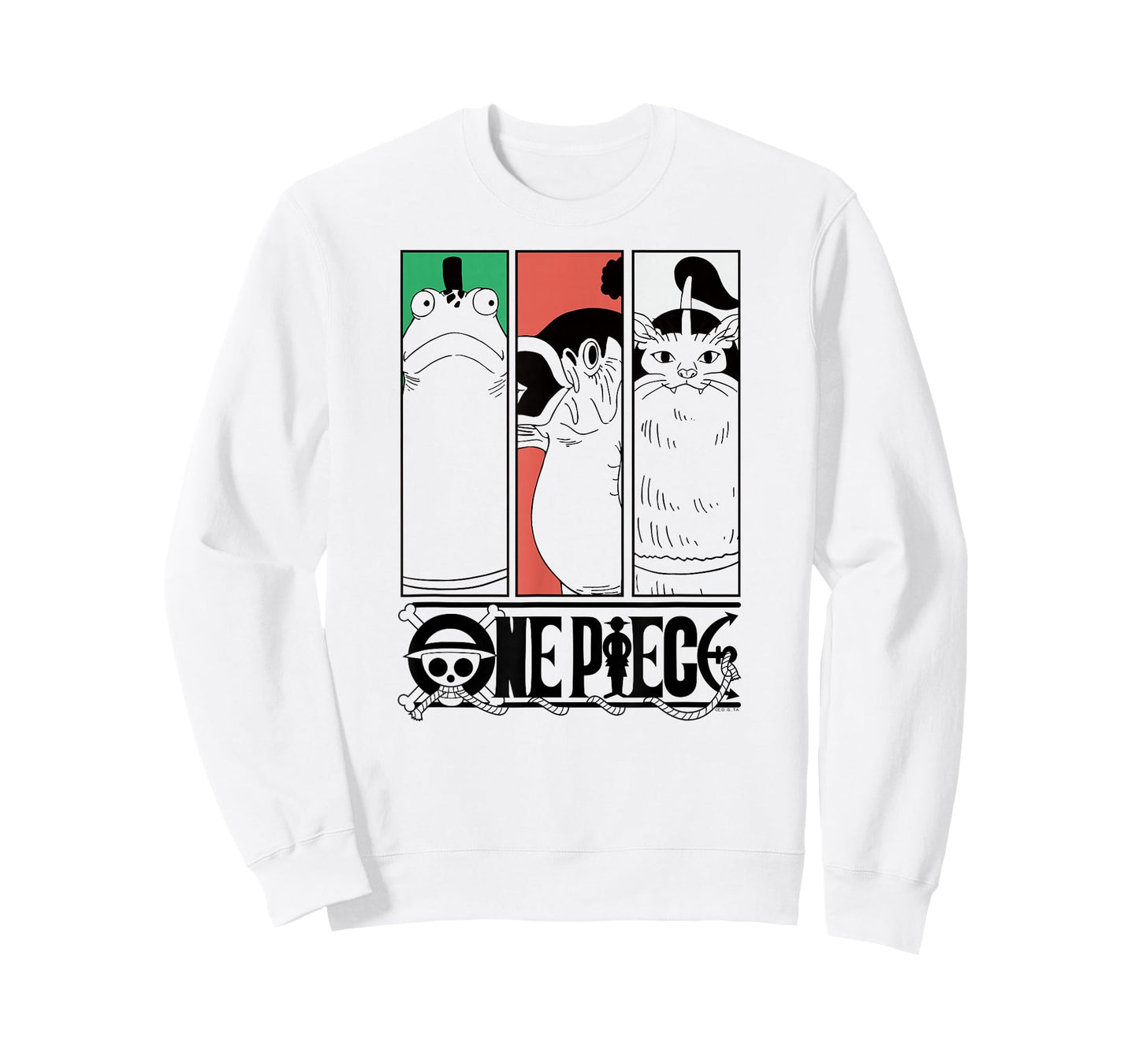 One Piece Anime Crew in Animal Suits Portrait Panels T-Shirt