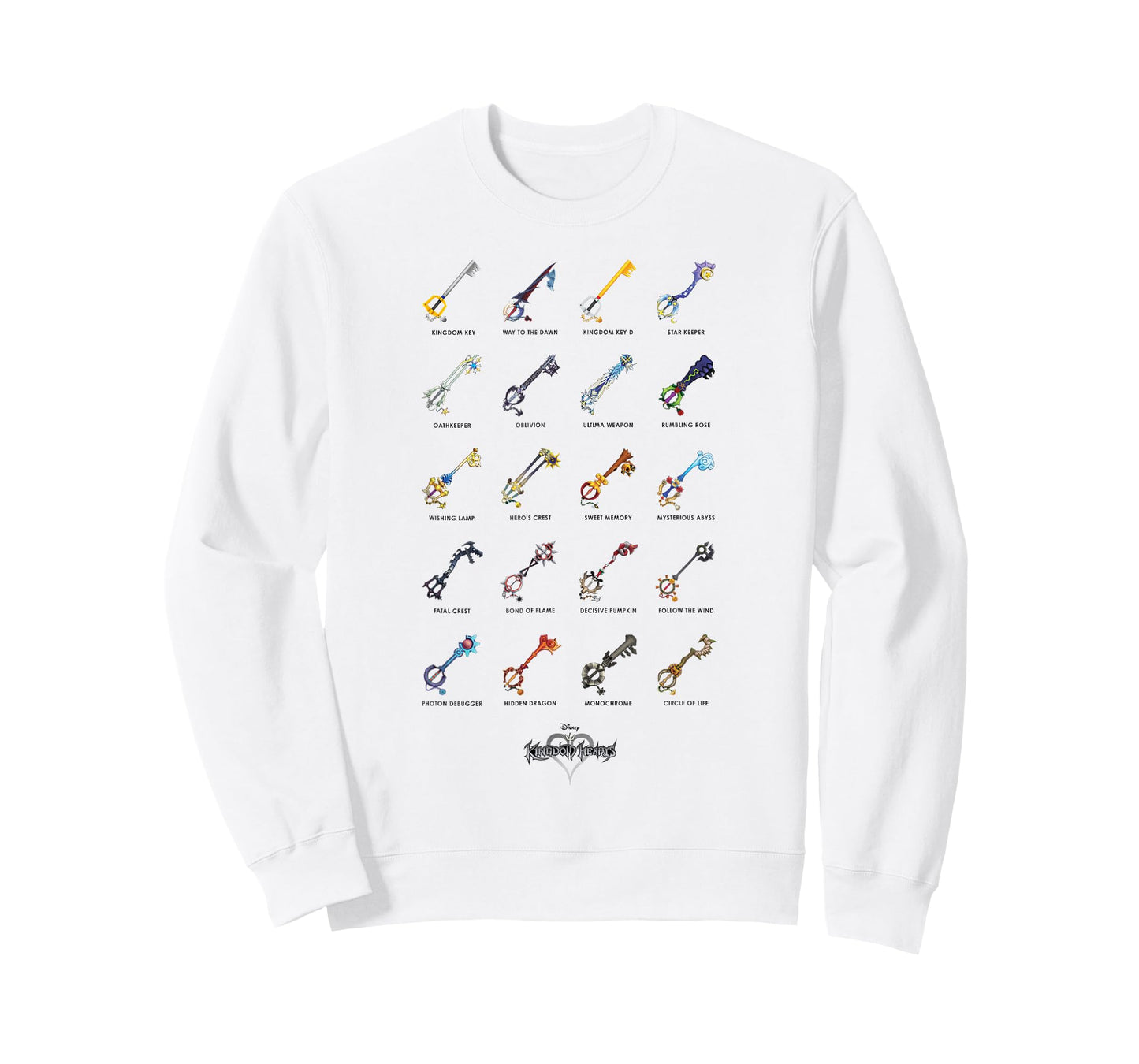 Disney Kingdom Hearts Keyblades with Names T-Shirt T-Shirt