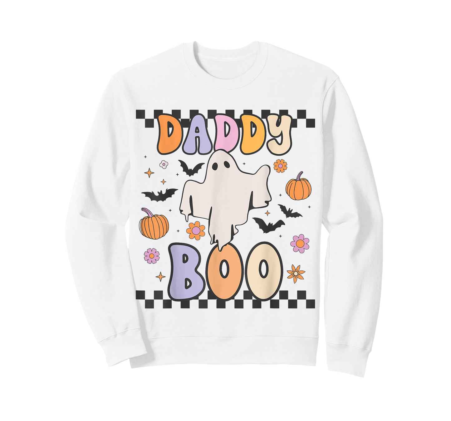 Daddy Boo Cute Retro Groovy Ghost Halloween Family Matching T-Shirt