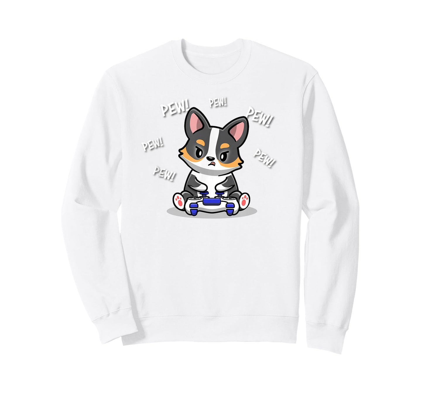 Funny Kawaii Kids Video Gamer Black Tricolor Corgi Lover T-Shirt