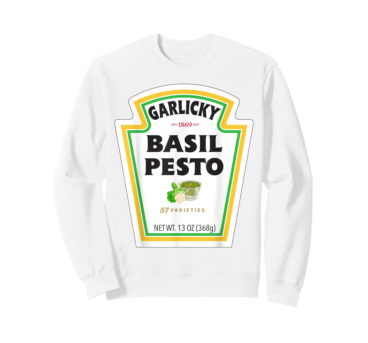 Basil Pesto Sauce Bottle Label Funny Halloween Costume T-Shirt