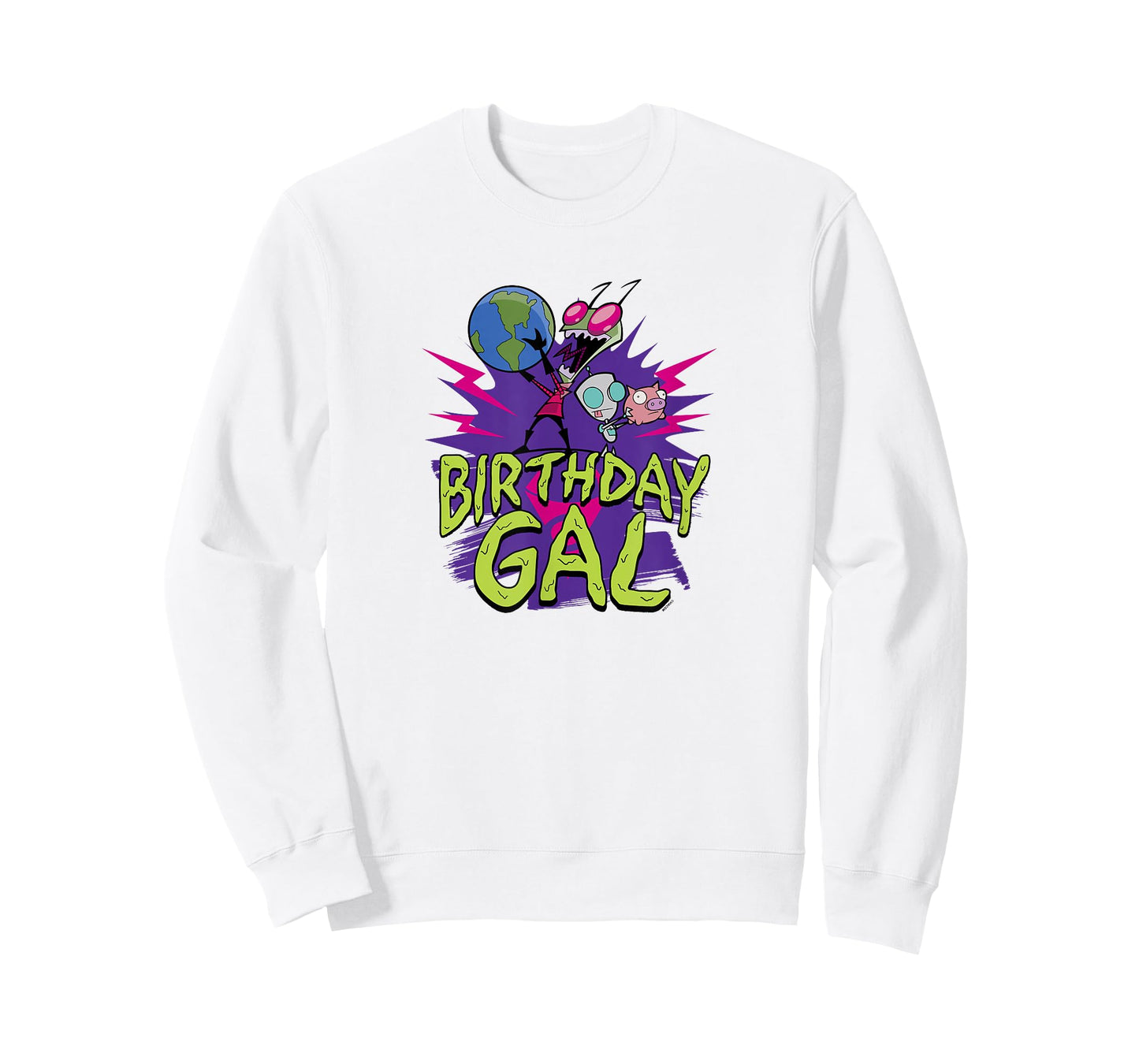 Invader Zim Birthday Gal Zim & Gir Dominating the World Logo T-Shirt