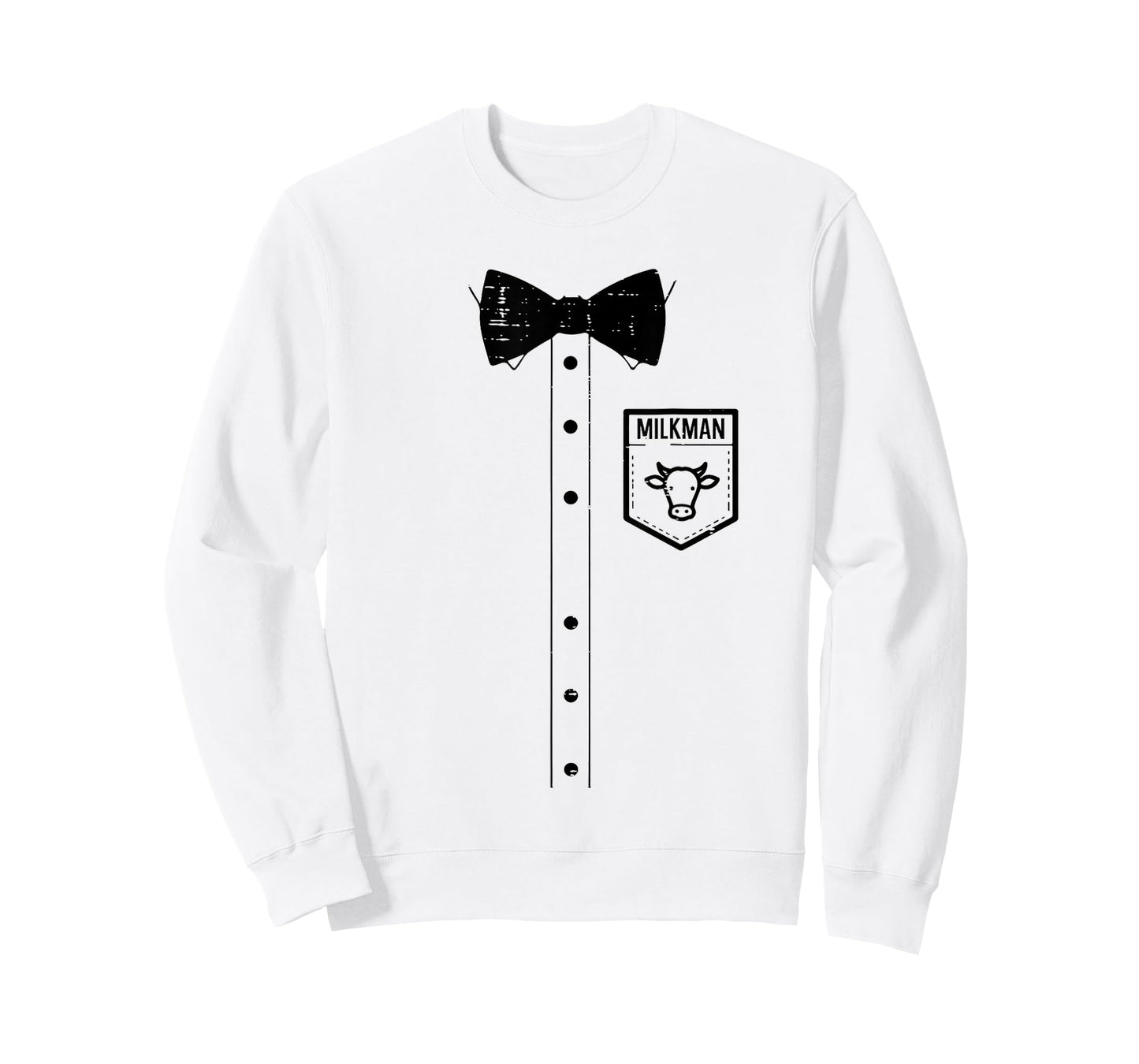 Halloween Milkman Pocket Funny Milk Costume Uniform Dad Men T-Shirt