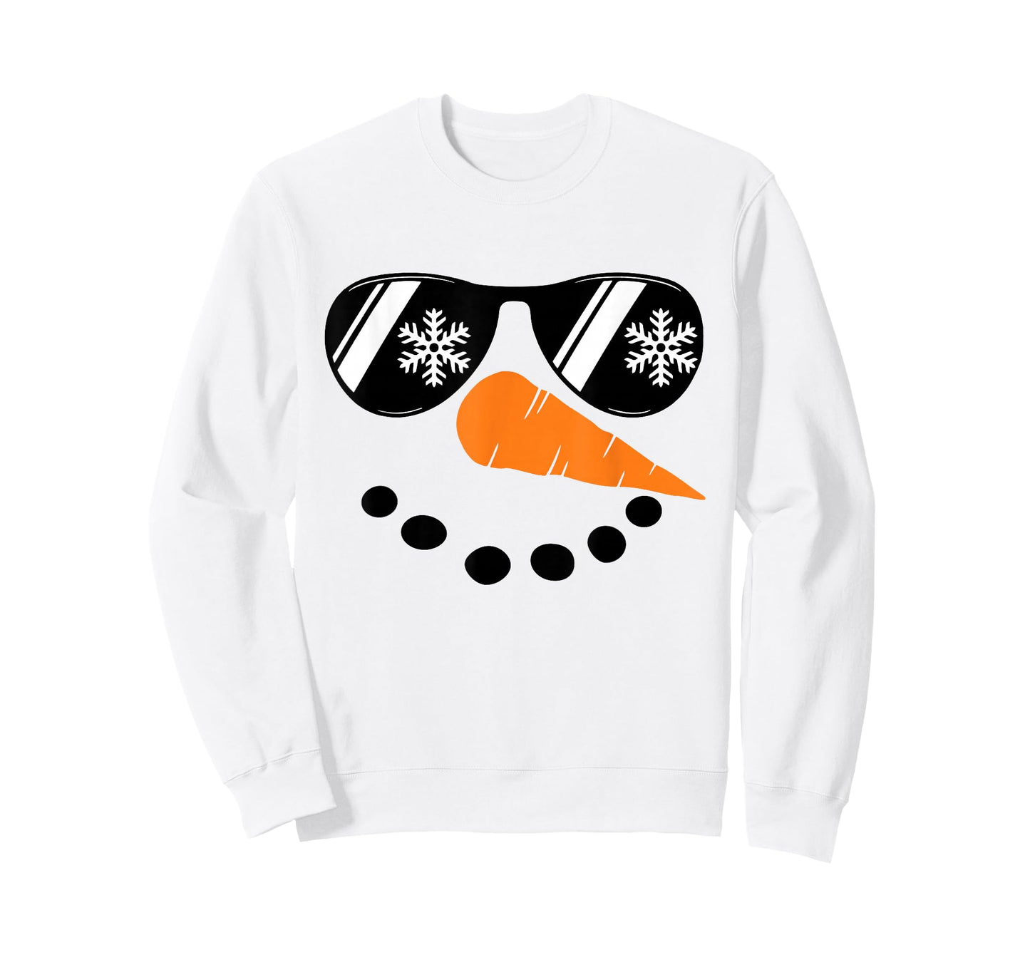 Cool Snowman Face Glasses Christmas Xmas Costume Boy Men T-Shirt