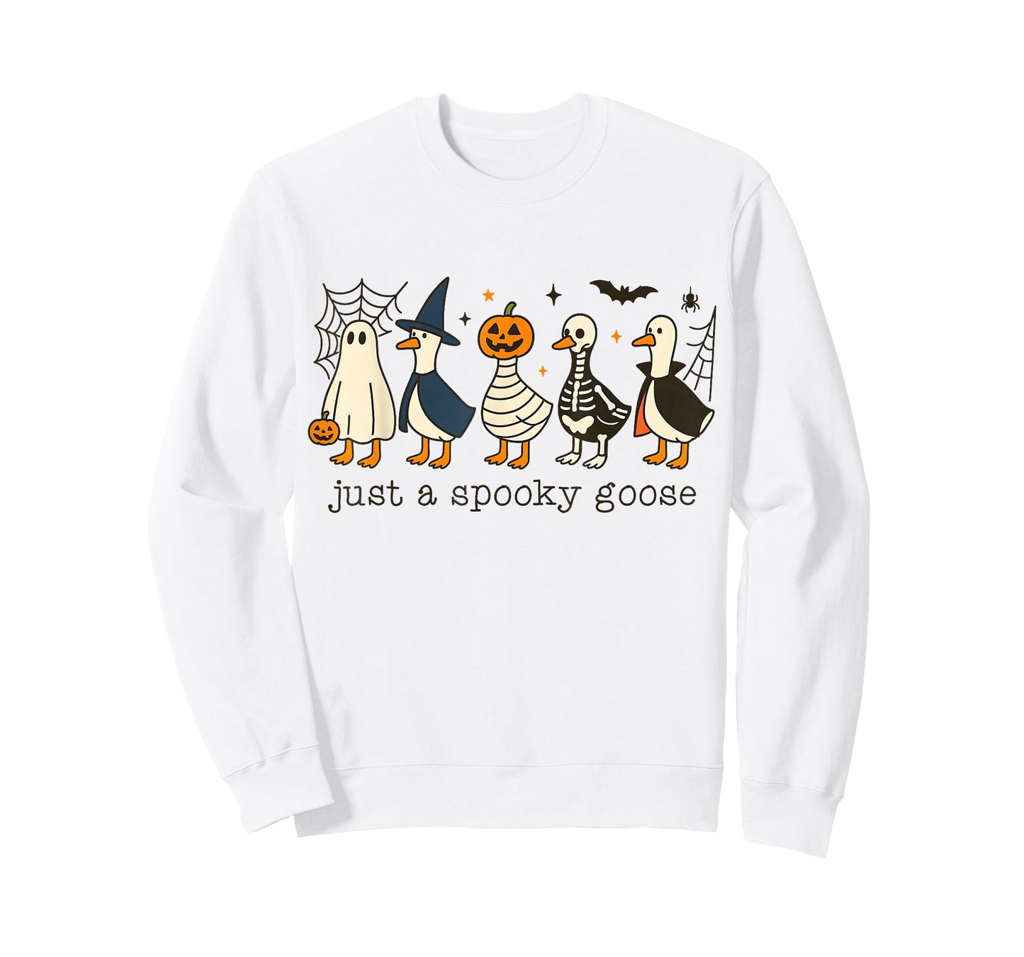 Just A Spooky Goose Silly Funny Skeleton Halloween Costume T-Shirt