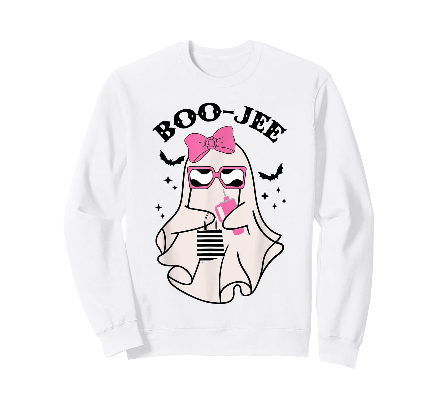 Boo-Jee Funny Halloween Cute Pink ghost Spooky season T-Shirt
