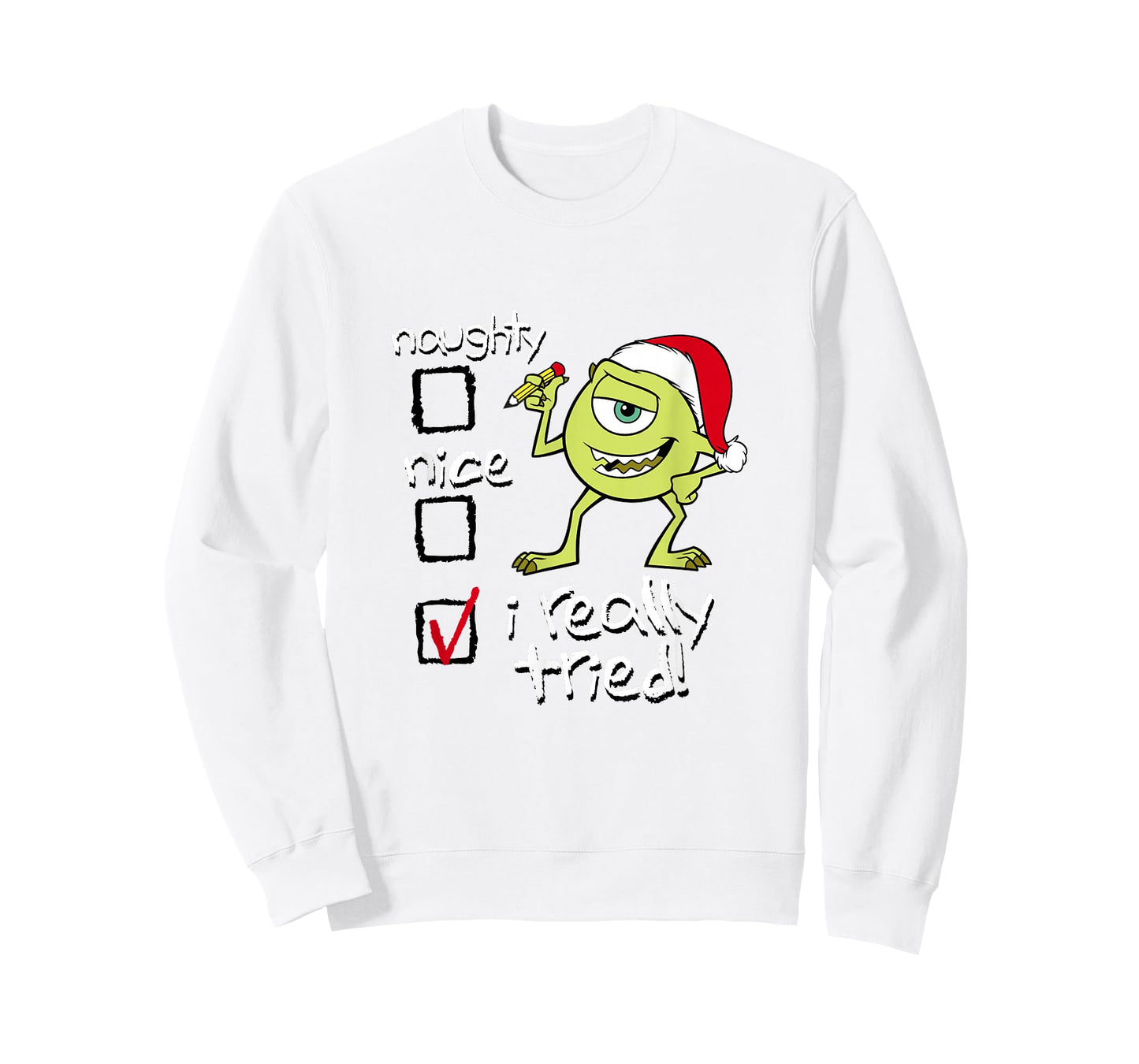 Disney Pixar Monsters, Inc. Christmas I Really Tried! Mike T-Shirt