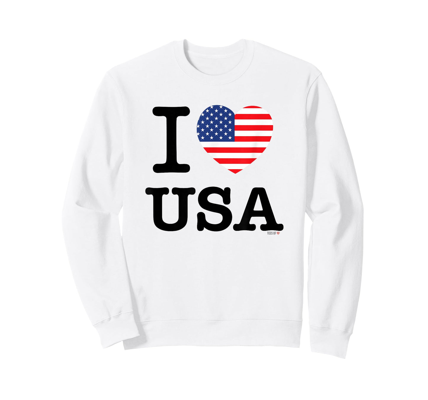I Love USA T-Shirt, United States of America Flag Heart Tee T-Shirt