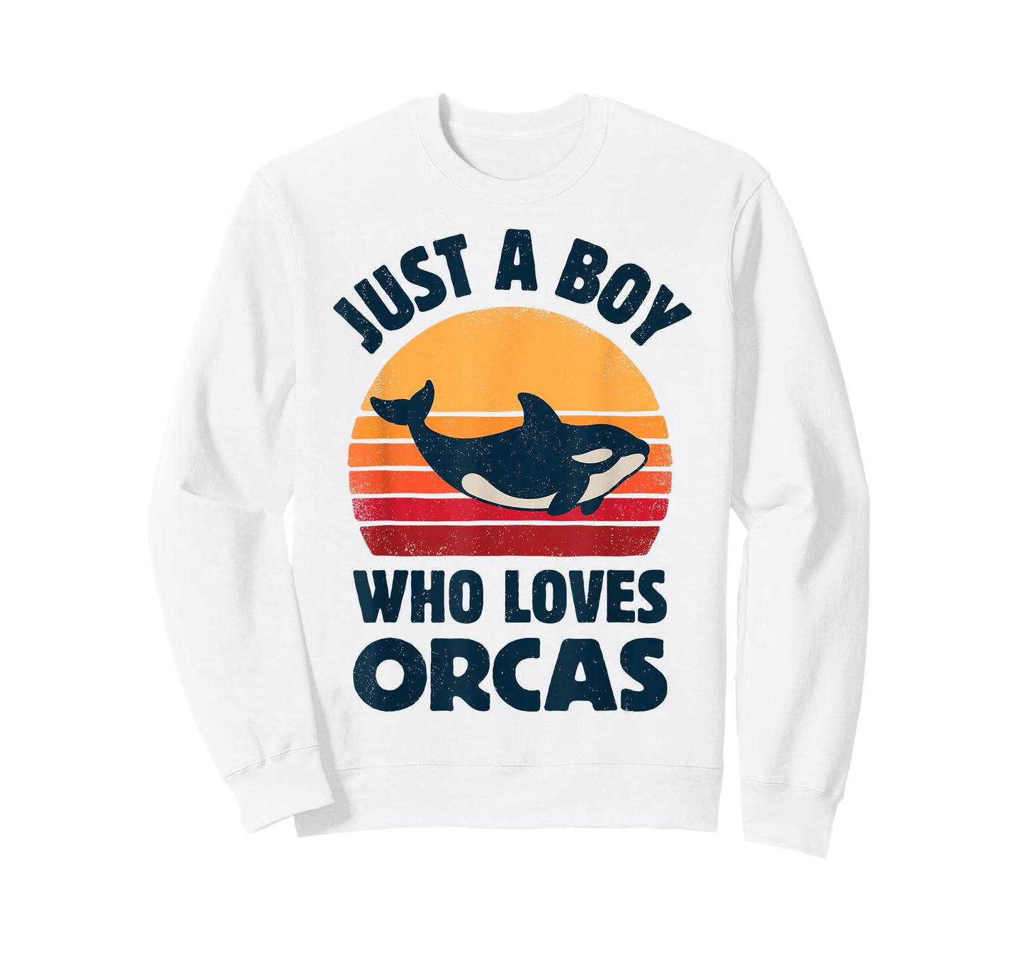 Killer Whale Just A Boy Who Loves Orcas Sea Animals Retro T-Shirt