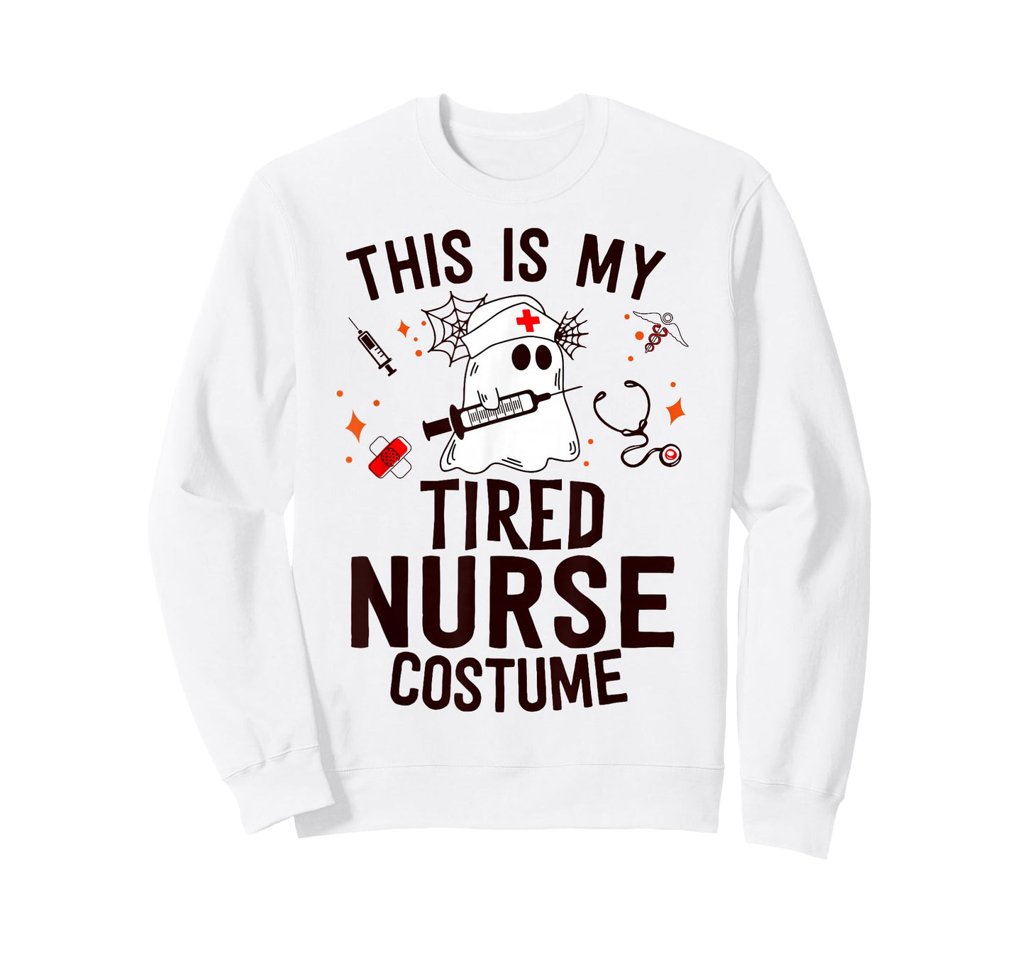 This Is Tired Nurse Costume Nursing Funny Ghost Halloween T-Shirt