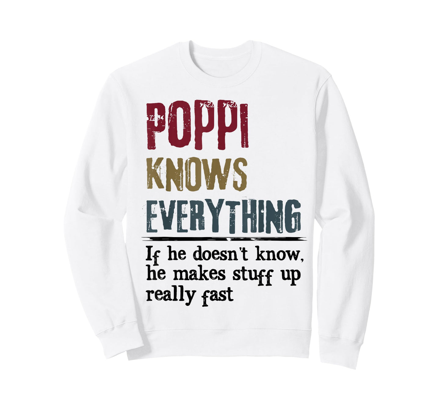 Vintage Poppi Knows Everything Funny Matching Family Group T-Shirt