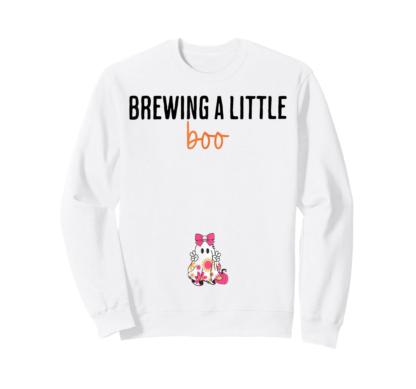Brewing A Little Boo Funny Maternity Halloween Ghost T-Shirt