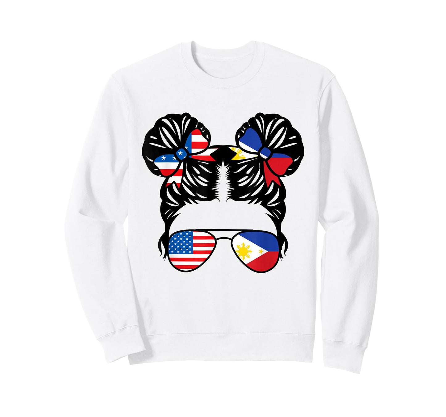 Half American Half Filipino Girl USA Philippine Flag Patriot T-Shirt Small