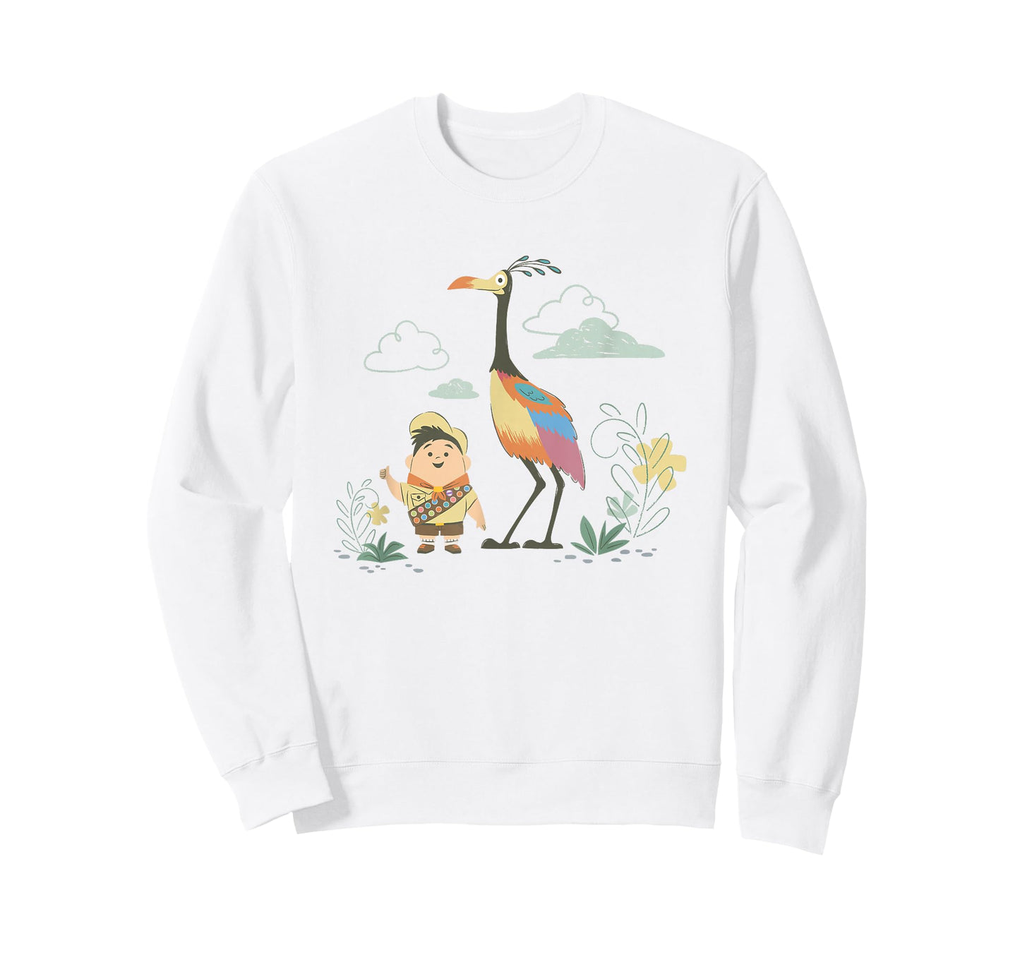 Disney Pixar Up Happy Cute Russell and Kevin Chest Logo T-Shirt