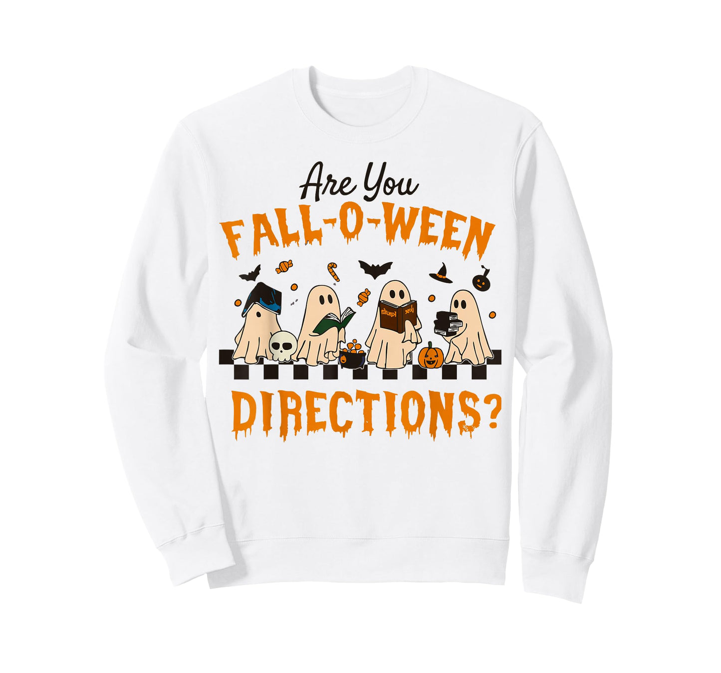Retro are You Fall O Ween Directions Teacher Halloween Ghost T-Shirt