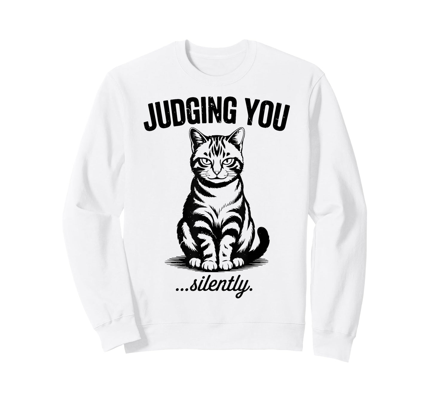 Funny Cat I'm Silently Judging You Daddy Tabby Cat Mom Dad T-Shirt