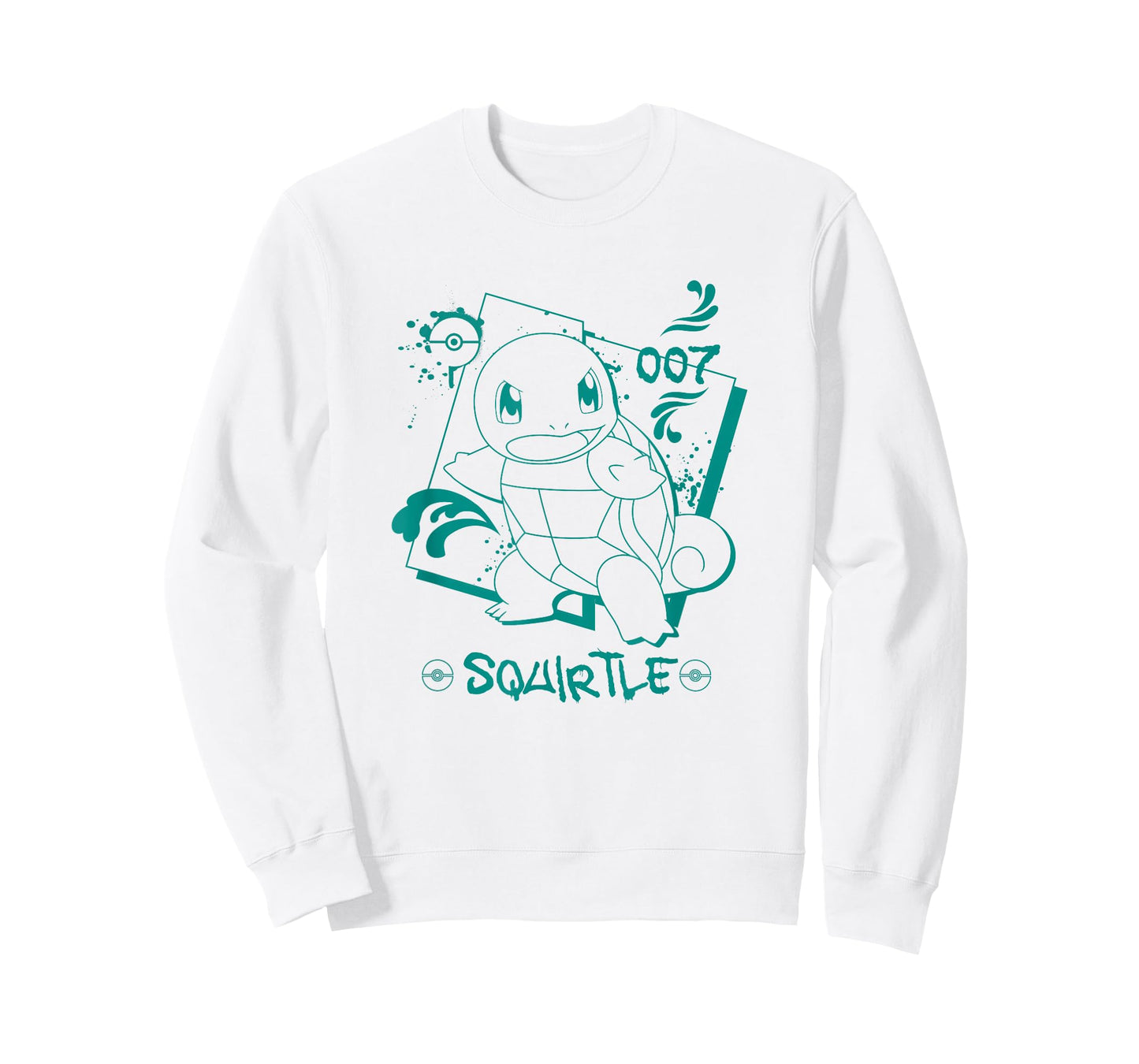 Pokémon Squirtle 007 Graffiti Paint Drip Sketch Portrait T-Shirt