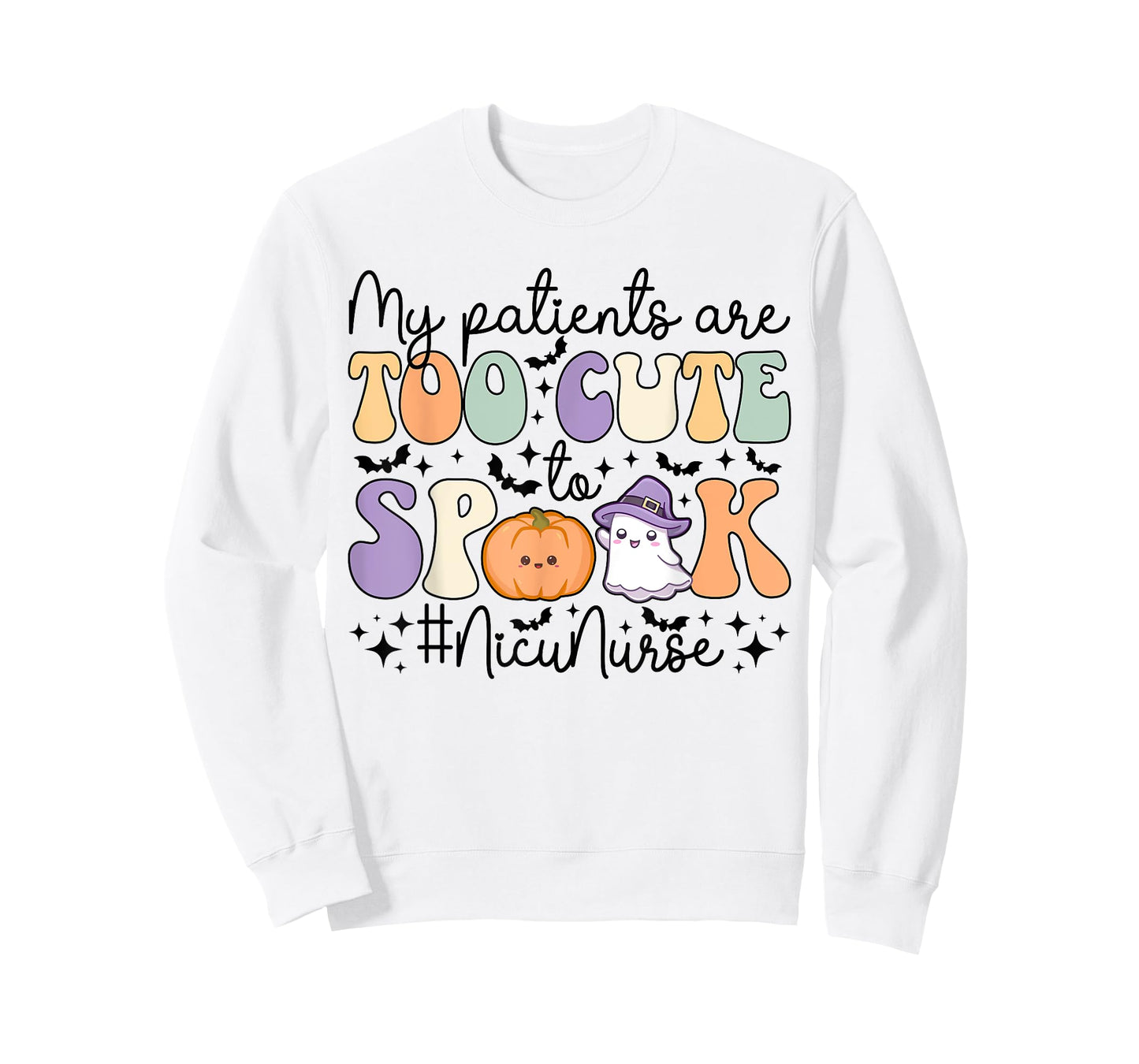 Too Cute To Spook NICU Nurse Spooky NICU Nurse Halloween T-Shirt