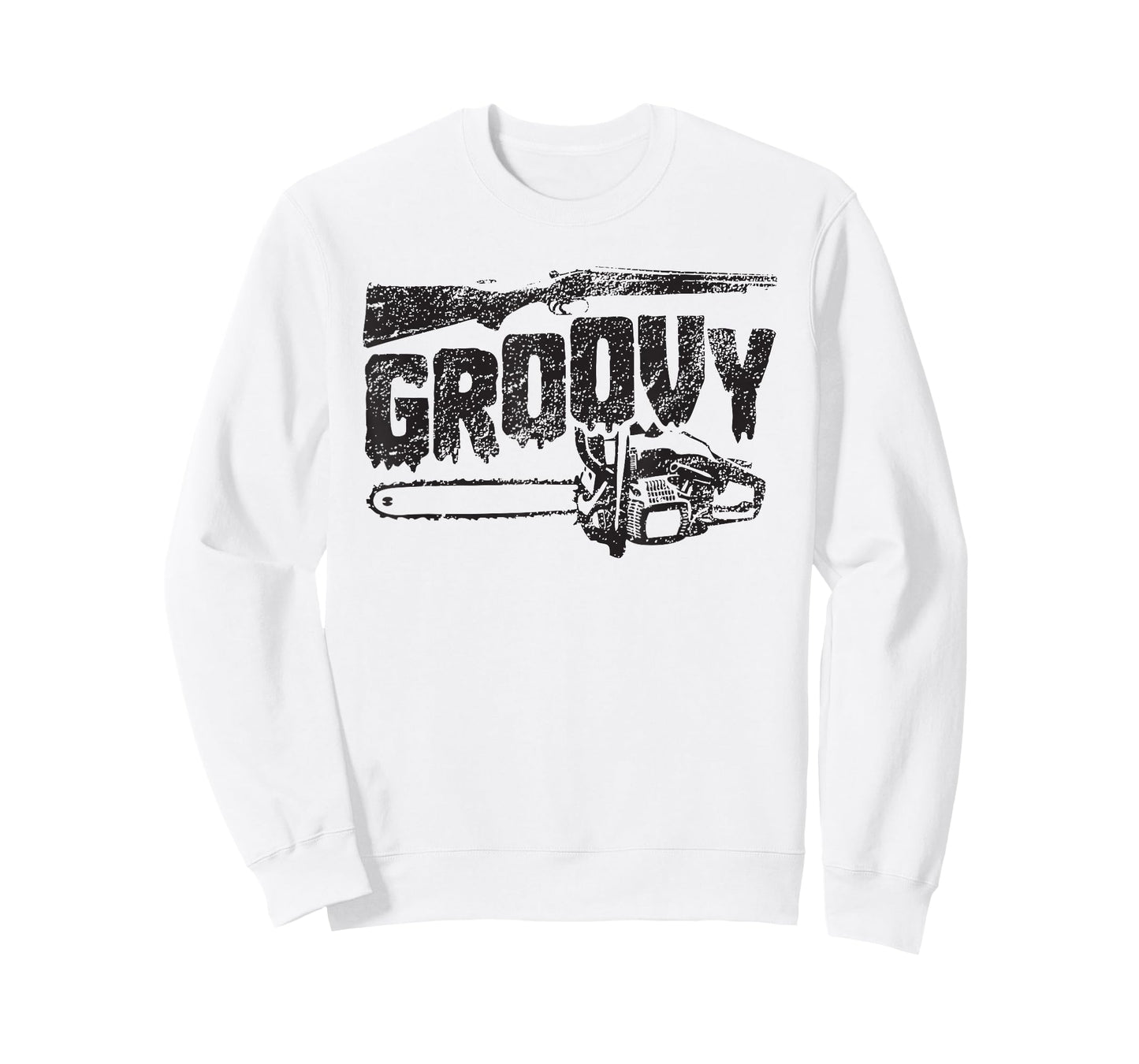 Groovy chainsaw evil horror halloween zombie darkness ash T-Shirt