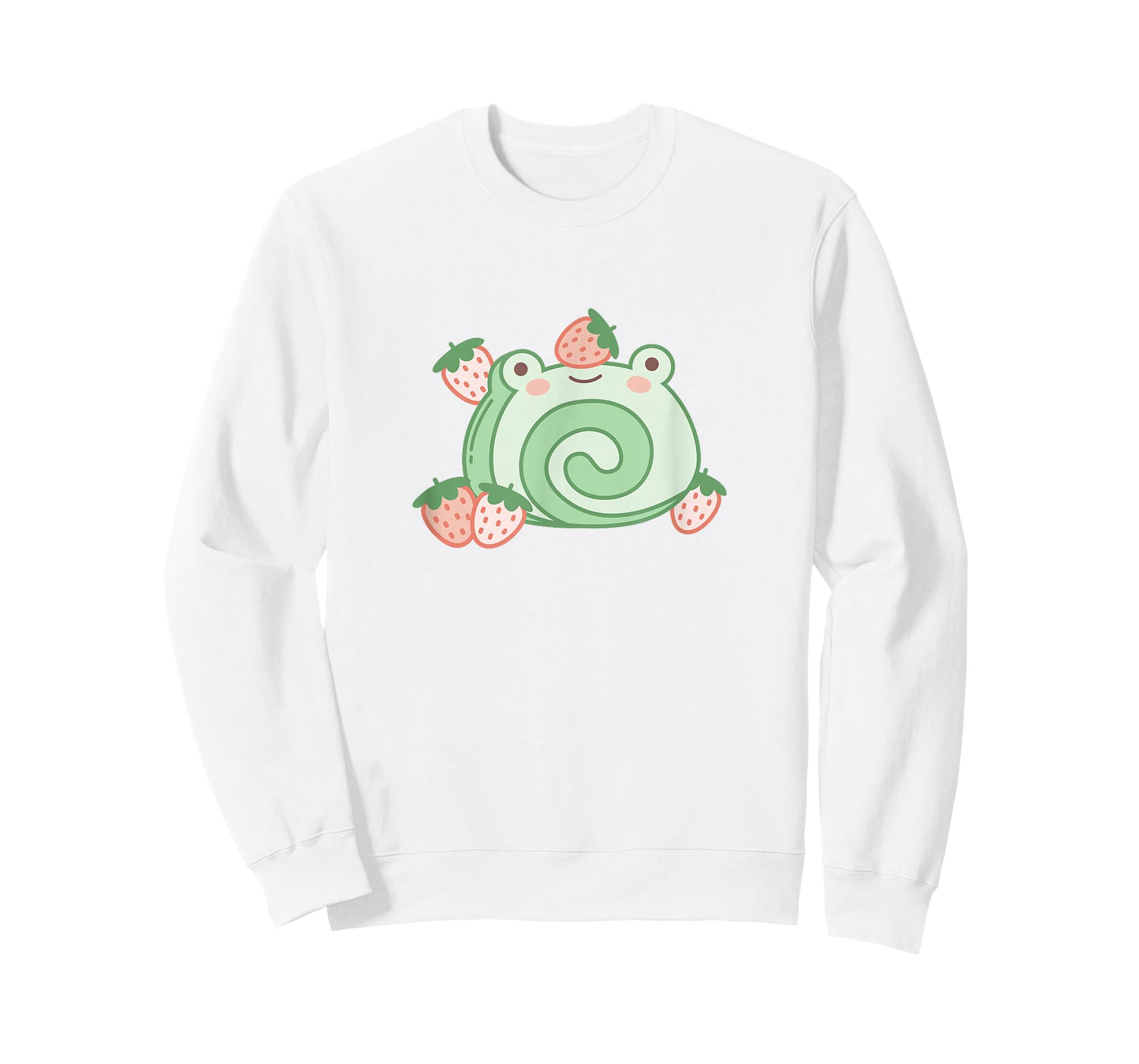 Cute Frog Strawberry Cake Kawaii Aesthetic Pink T-Shirt