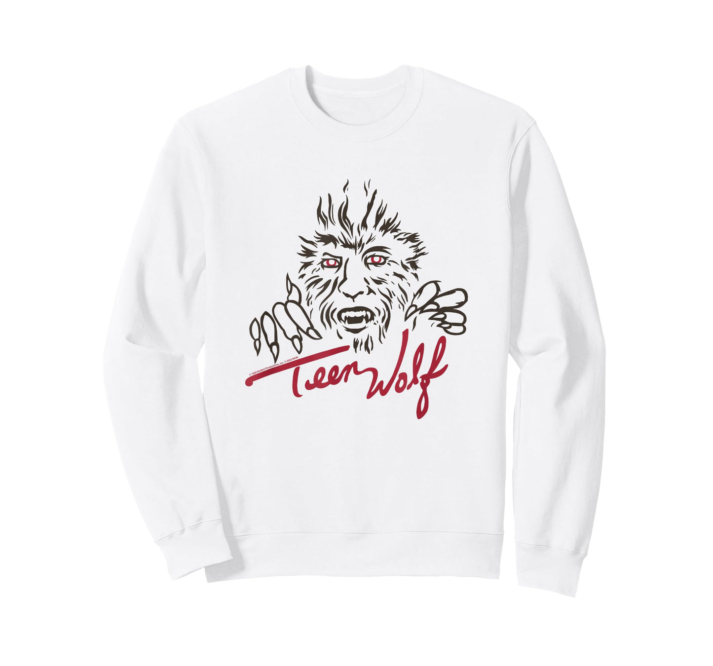 Teen Wolf Retro Vintage Eighties Werewolf Line Art Logo T-Shirt
