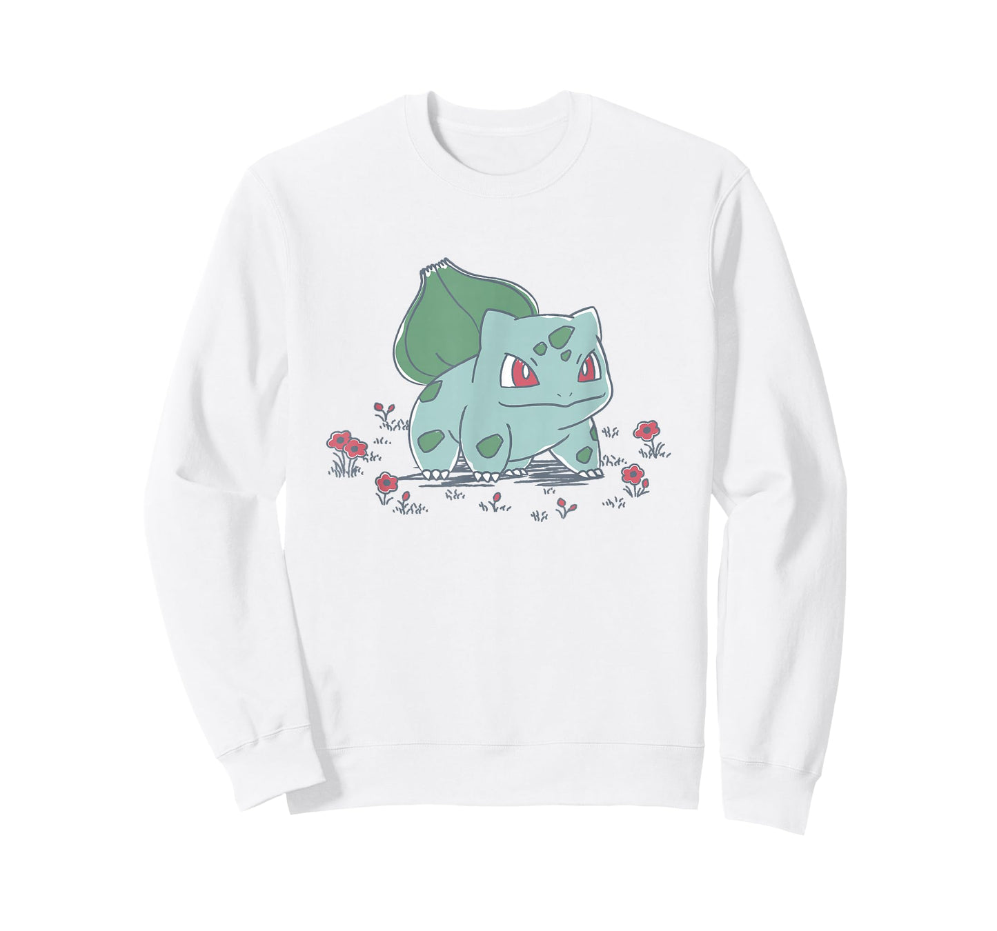 Pokémon Bulbasaur Standing In Flower Garden Retro Sketch T-Shirt