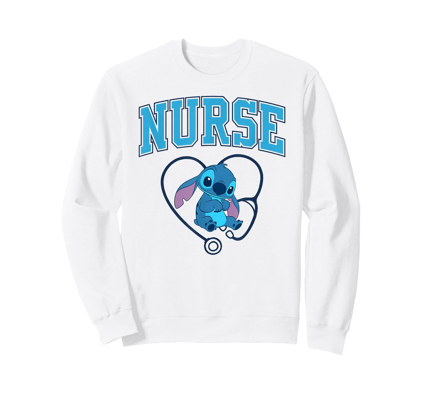 Disney Lilo & Stitch Proud Nurse Career Varsity Style T-Shirt