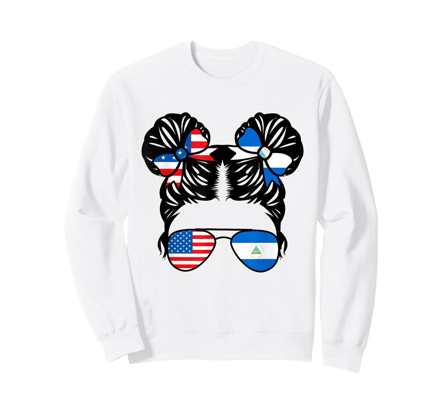 Half American Nicaraguan Girl USA Nicaragua Flag Patriot T-Shirt