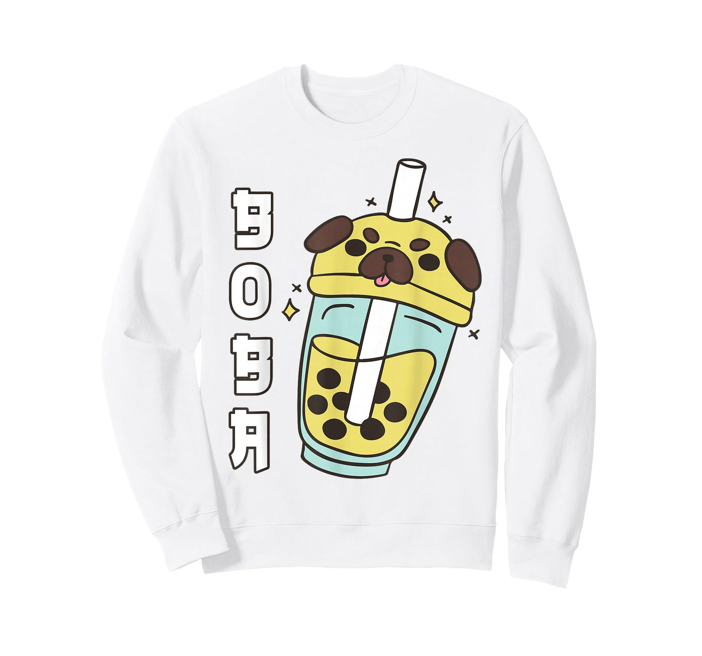 Cute Pug Boba Tea Toddler Girl Kid Dog Mom Lover Gift Kawaii T-Shirt