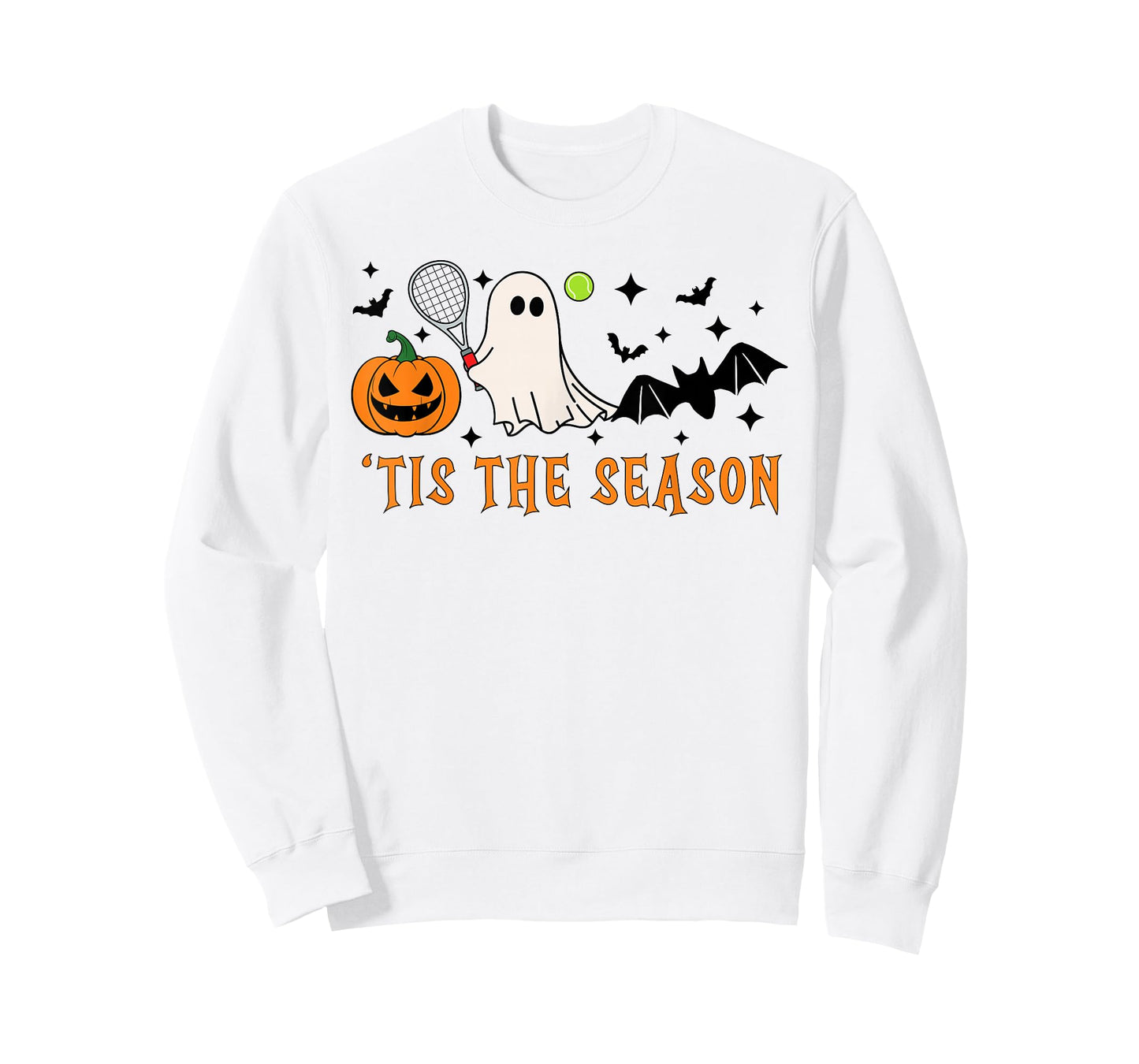 Tis The Season Tennis Halloween Spooky Ghost Pumpkin T-Shirt