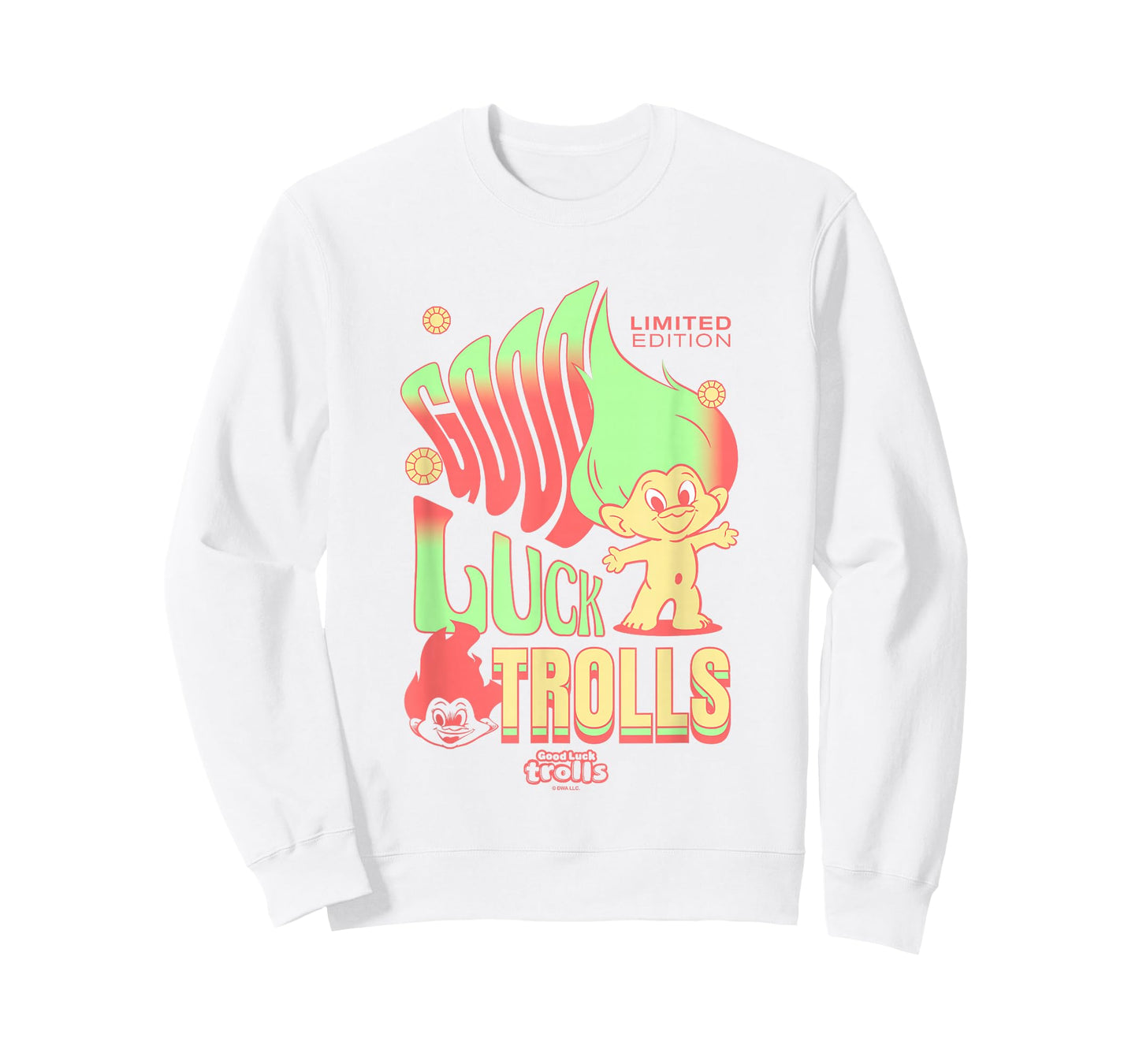 Good Luck Trolls Limited Edition 60's Retro Vibe Chest Logo T-Shirt