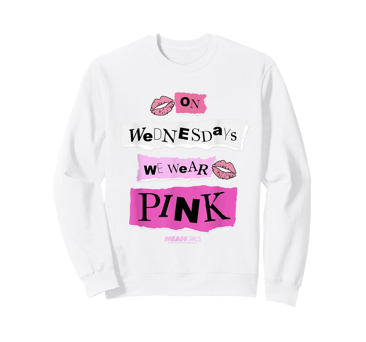 Mean Girls On Wednesdays We Wear Pink Cutout Collage Movie T-Shirt