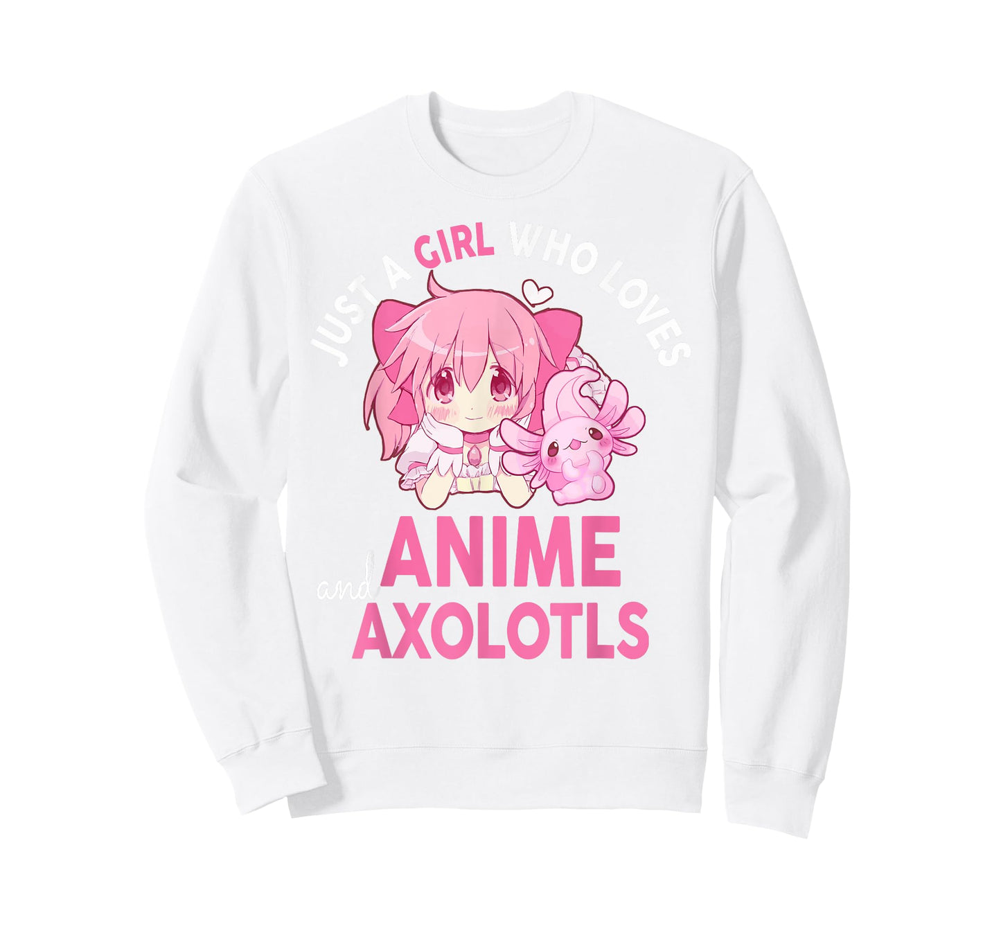 Girl Who Loves Anime Axolotls Cute Kawaii Teen Girls Kids T-Shirt