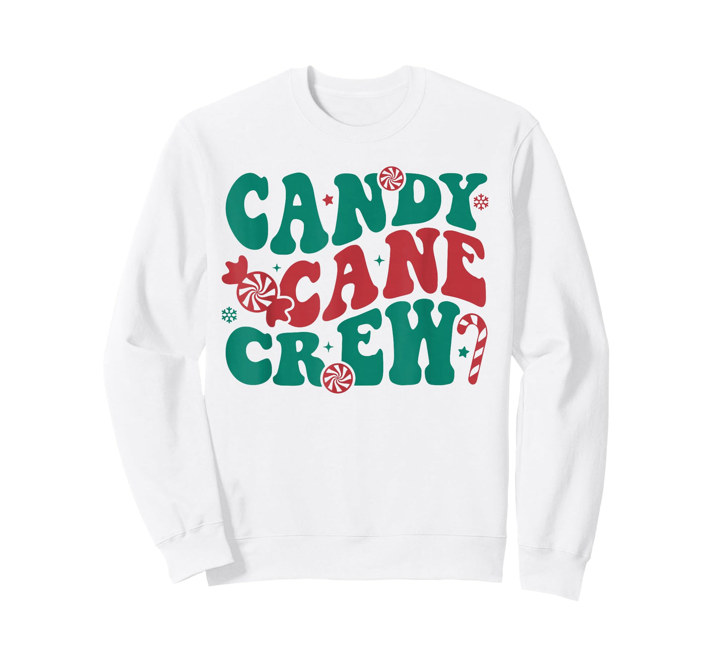 Groovy Candy Cane Crew Matching Family Group Squad Christmas T-Shirt