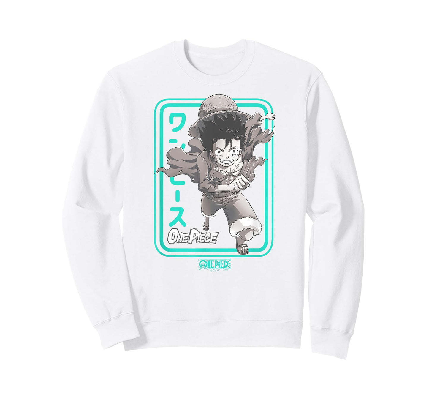One Piece Anime Aqua Frame Running Luffy T-Shirt