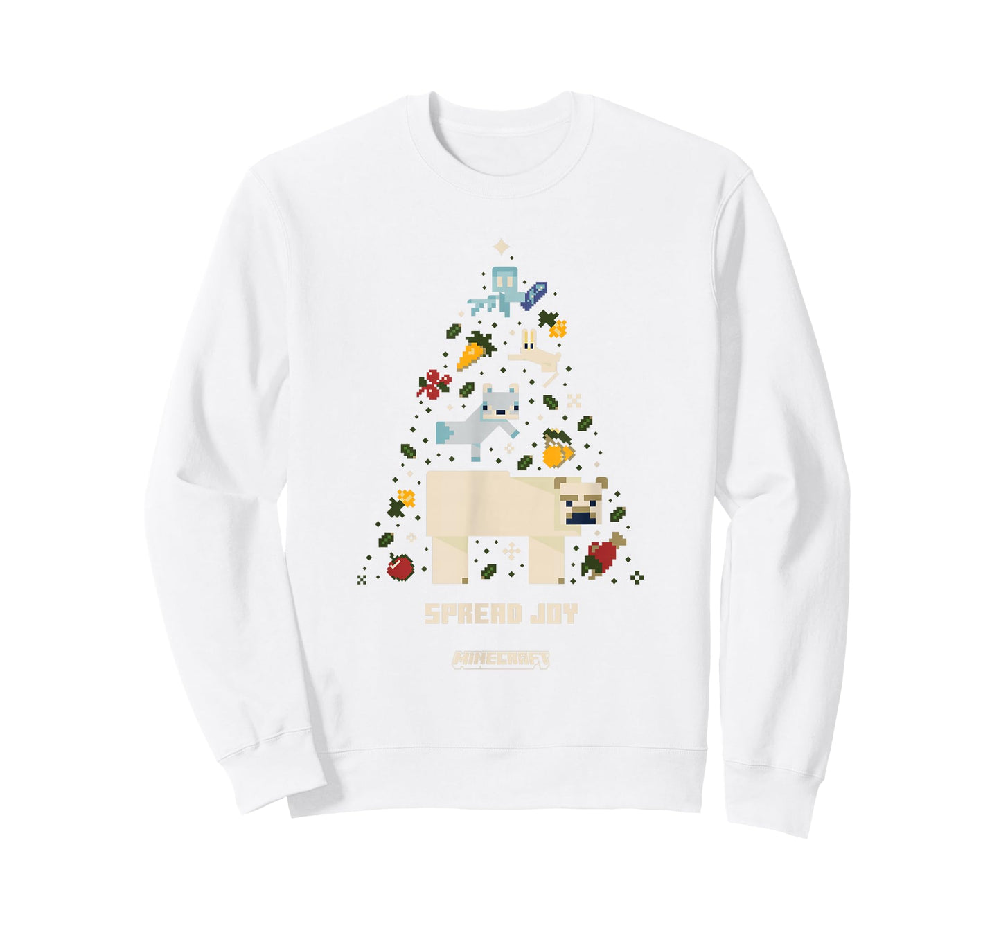 Minecraft Christmas Spread Joy Xmas Tree Group Shot T-Shirt