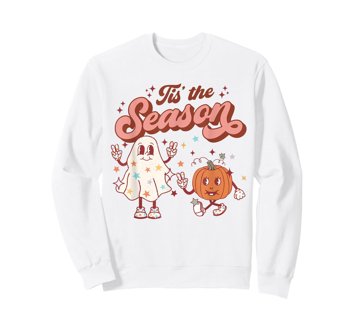 Tis' The Season Retro Halloween Party Funny Ghost Pumpkin T-Shirt