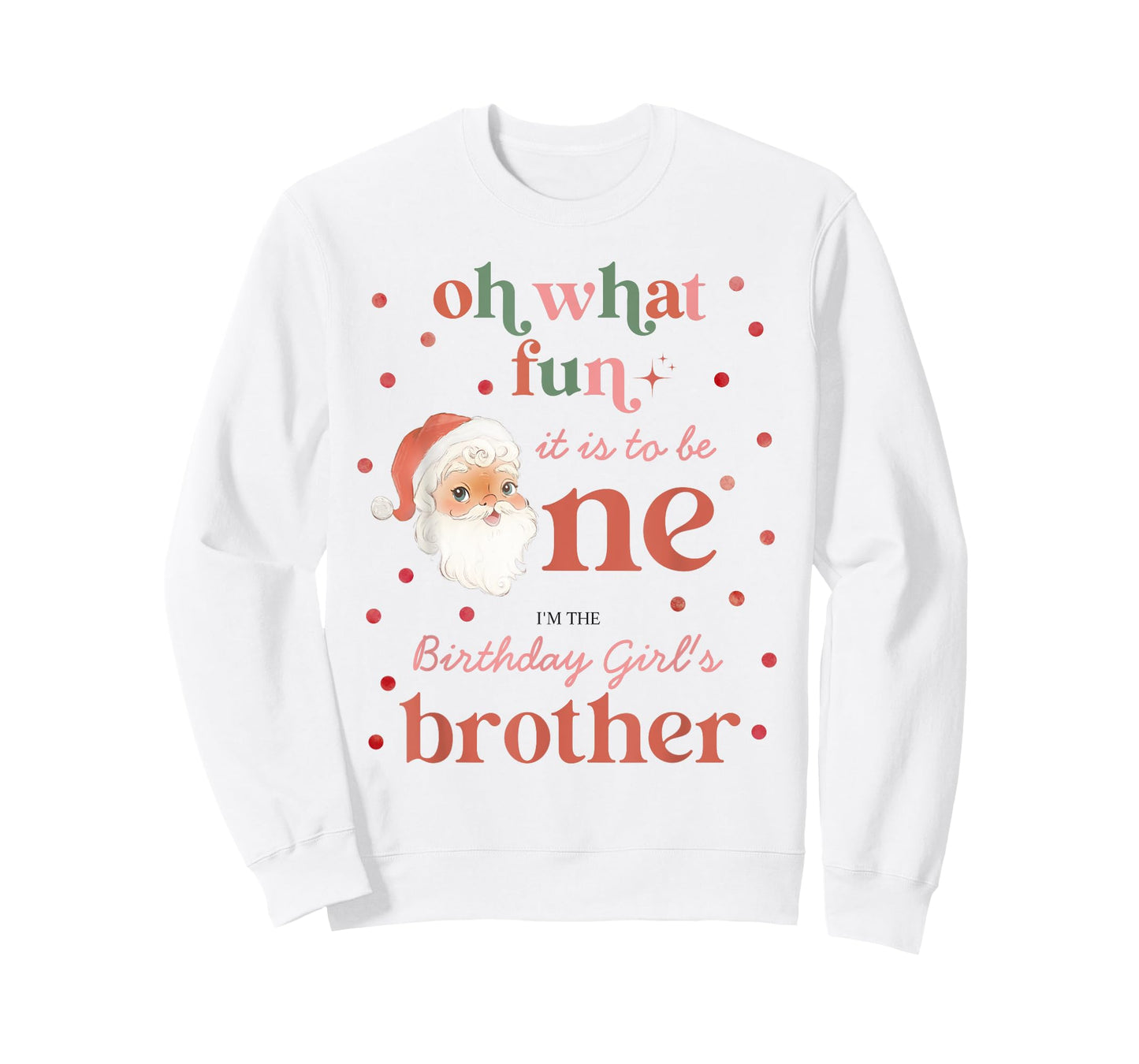 Oh What Fun It Is To Be One Birthday Brother Santa Christmas T-Shirt