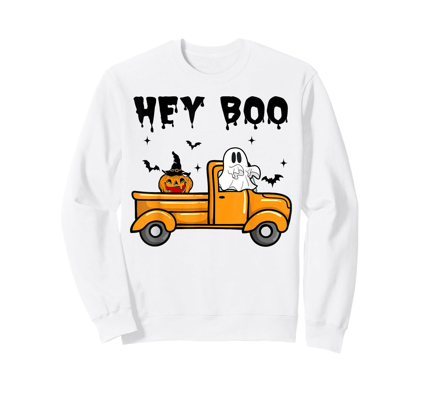 Toddler Hey Boo Cute Ghost Halloween Monster Truck Funny Boy T-Shirt